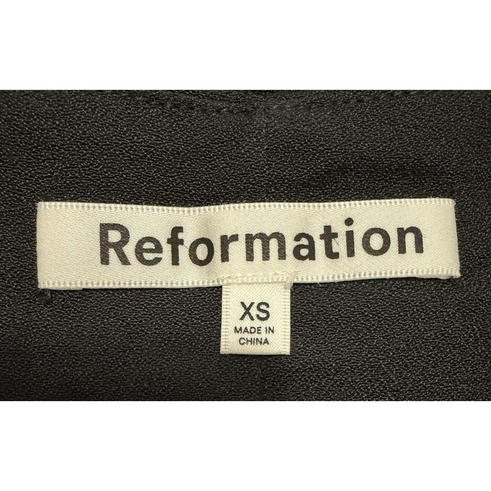 Reformation Marlowe Black V-Neck Slip Mini Dress Minimalist Quiet Luxury XS - Picture 4 of 9